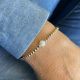 Bracelet perles 3 mm et perle de culture