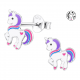 Boucles d'oreilles Licorne en argent
