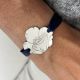 Bracelet fleur de naissance 30 mm  coquelicot