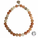 Bracelet perles 6 mm pierres de lune et pierres de soleil