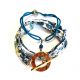 Duo bracelet gros fermoir liberty bracelet pompon