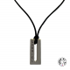 Collier homme plaque rectangle ajouré