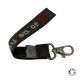 Porte clé brodé noir pailleté, broderie argent