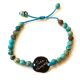 Bracelet perles turquoises galet rond