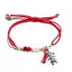 Bracelet perles pompon 1 mini médaille pour enfant et ado