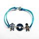 Bracelet  2 personnages et 1 coeur 15 mm