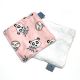 Coffret naissance pour bébé bavoir anneau dentition doudou et lingettes pandas roses et chaussons - Copie