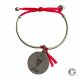 Bracelet demi jonc pendentif rond 20 mm