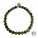 Bracelet perles 6 mm Jade vert foncé