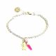 Bracelet gourmette  chaine mini médaille fille