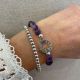 Bracelet perles 6 mm Amethyste et petit fermoir