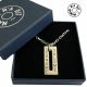 Collier homme plaque rectangle ajouré sur chaîne